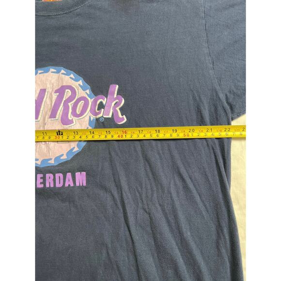 Vintage Hard Rock 100% Cotton Navy Amsterdam T-shirt Size XL - Picture 4 of 8